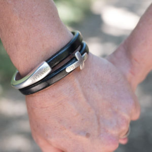 Men's Solid Bar CONNECTED! Bracelet (Pictured with our Connected! cross bracelet - SOLD SEPARATELY)